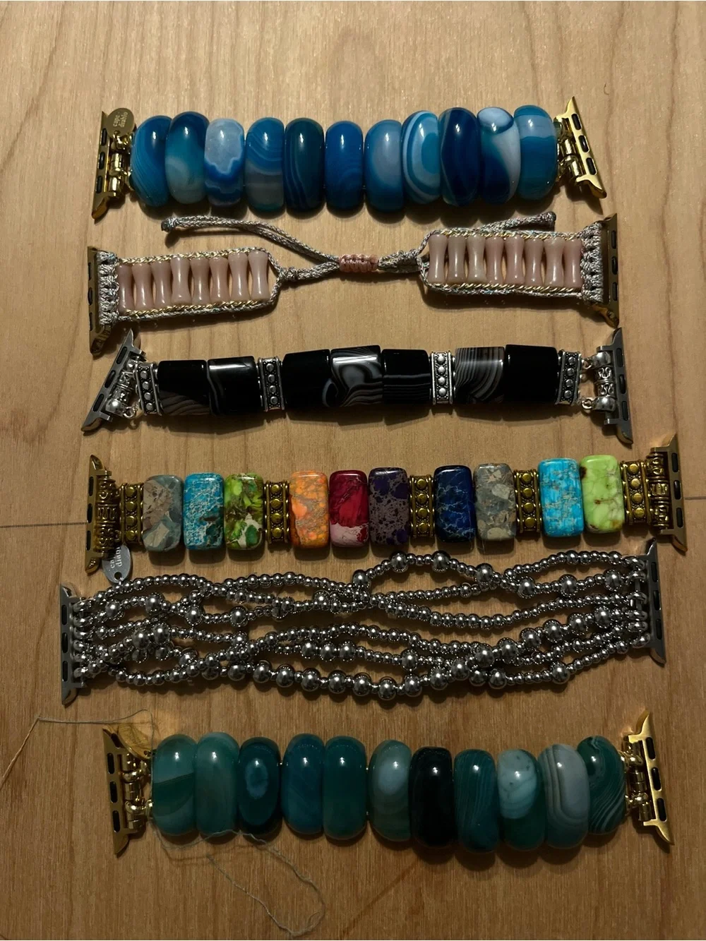 Bundle of 6 Boho Stone Apple Watch Bands - Includes 3 Cape Diablo